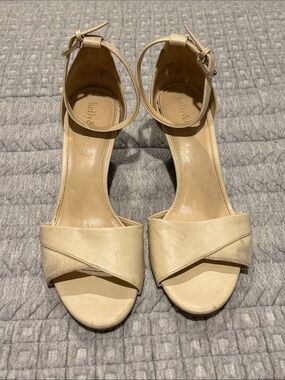 Kelly & Katie Cream Ankle-Strap Sandals